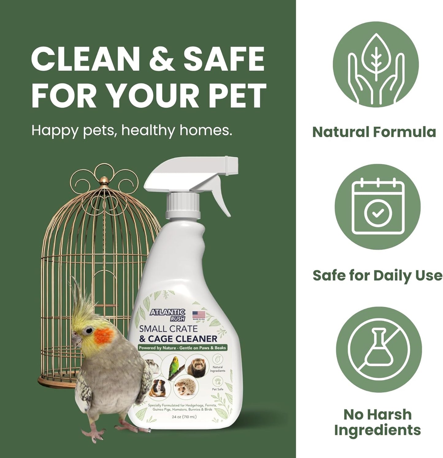 Small Animal Cage Cleaner Spray - 24oz Bottle