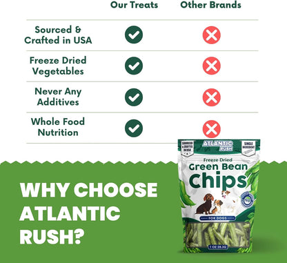 Atlantic Rush Freeze Dried Green Bean Chips for Dogs