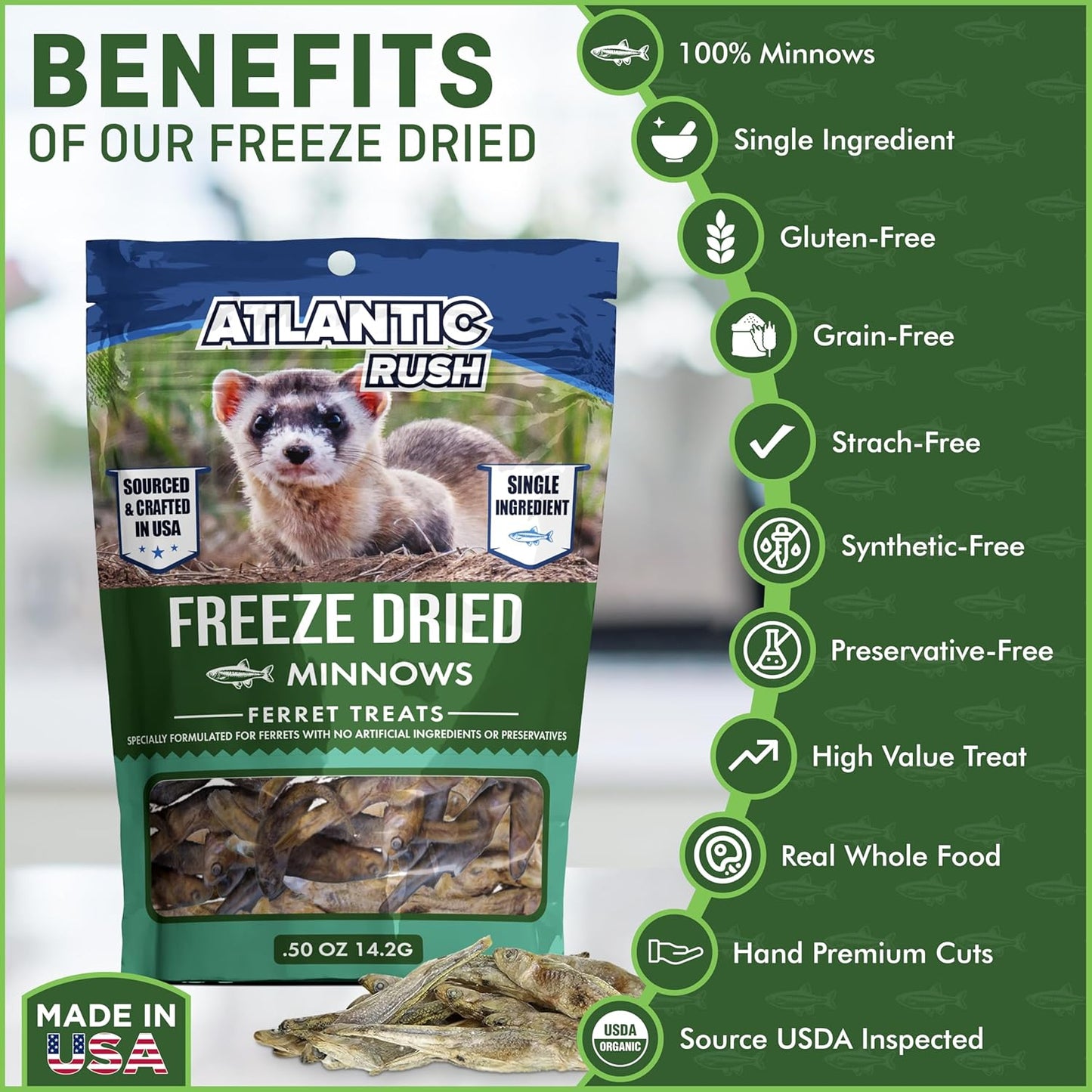 Freeze-Dried Minnow Ferret Treats