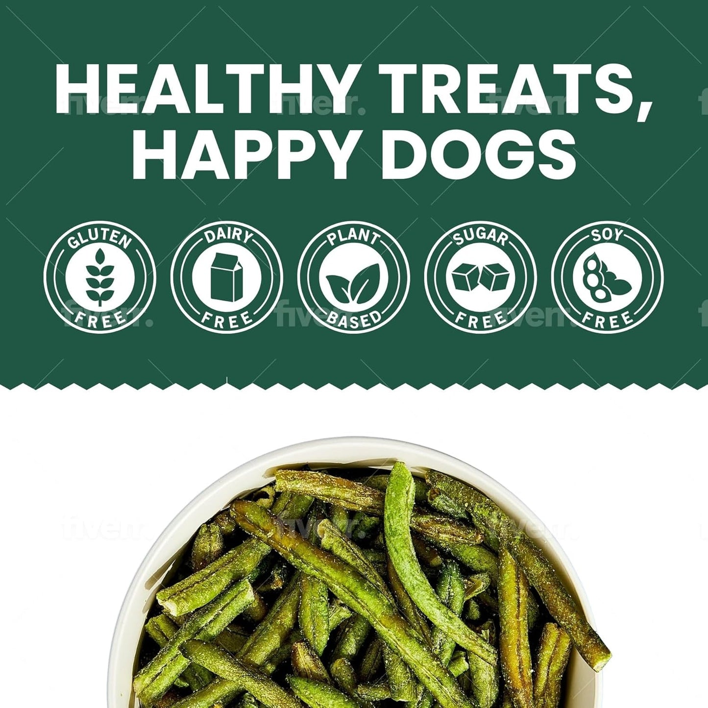 Atlantic Rush Freeze Dried Green Bean Chips for Dogs