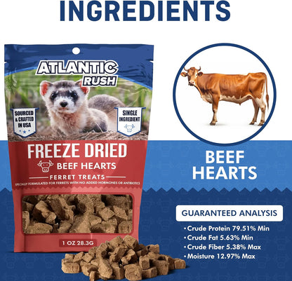 Freeze-Dried Beef Hearts Ferret Treats