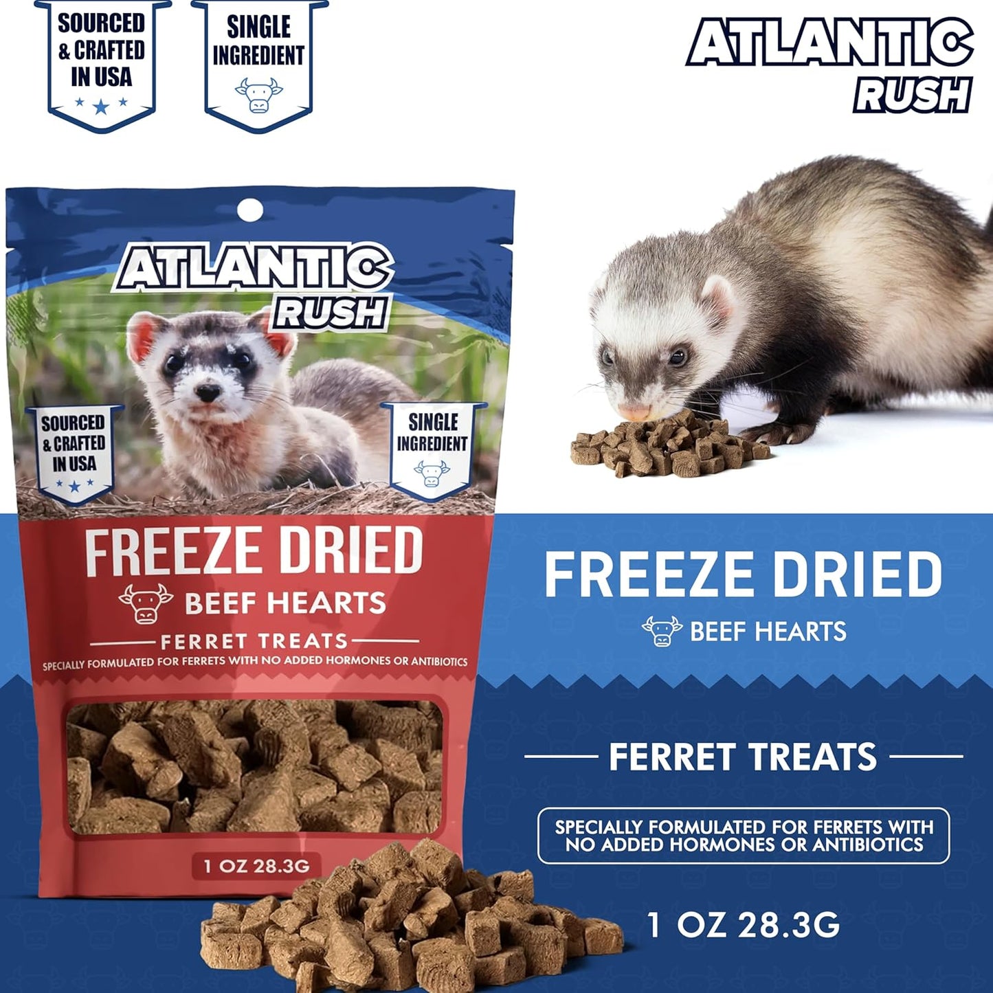 Freeze-Dried Beef Hearts Ferret Treats