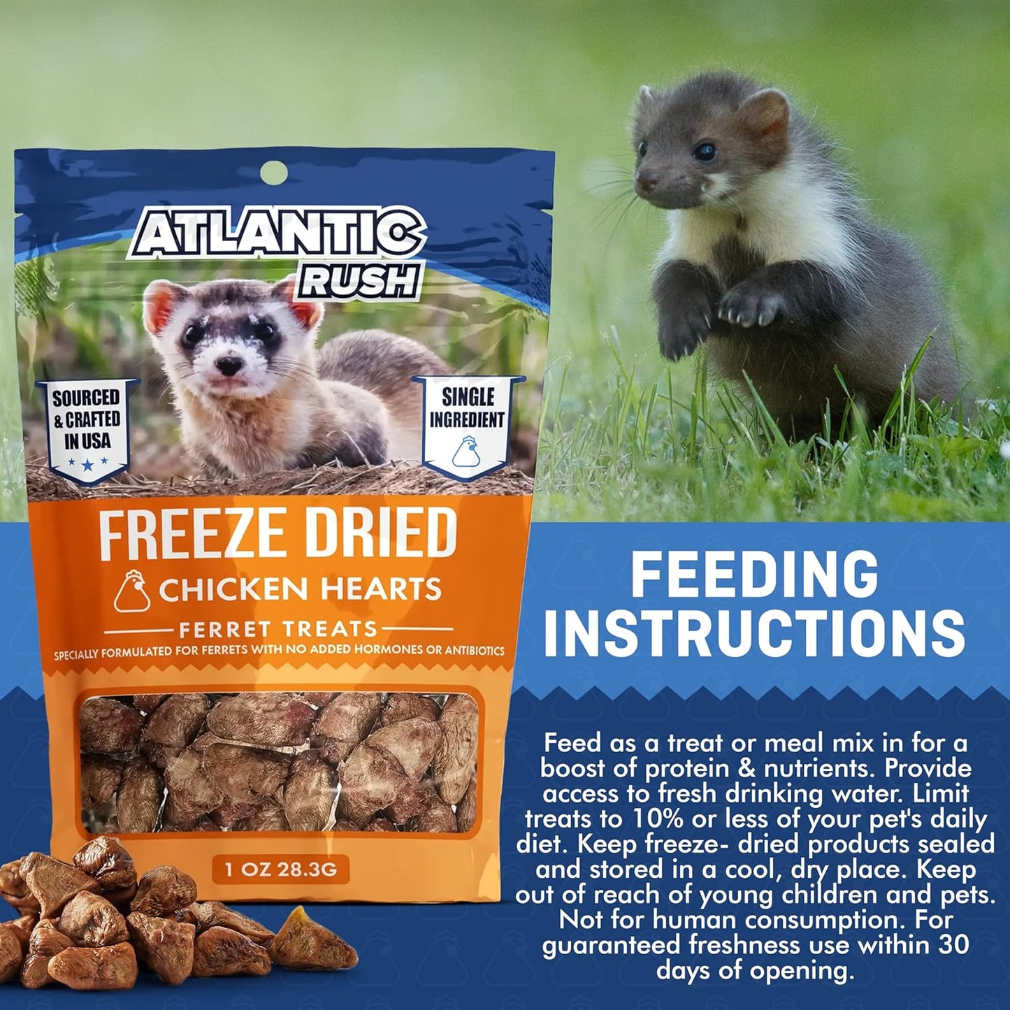 Freeze-Dried Chicken Heart Ferret Treats